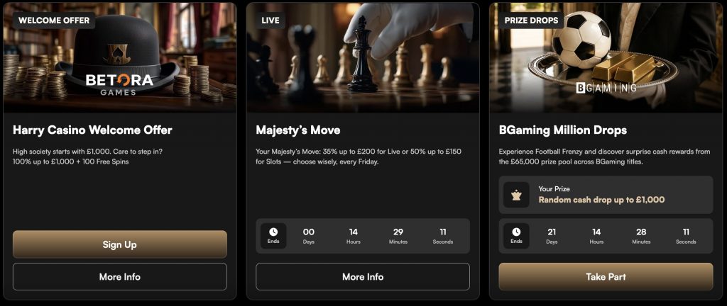 harrys casino bonus